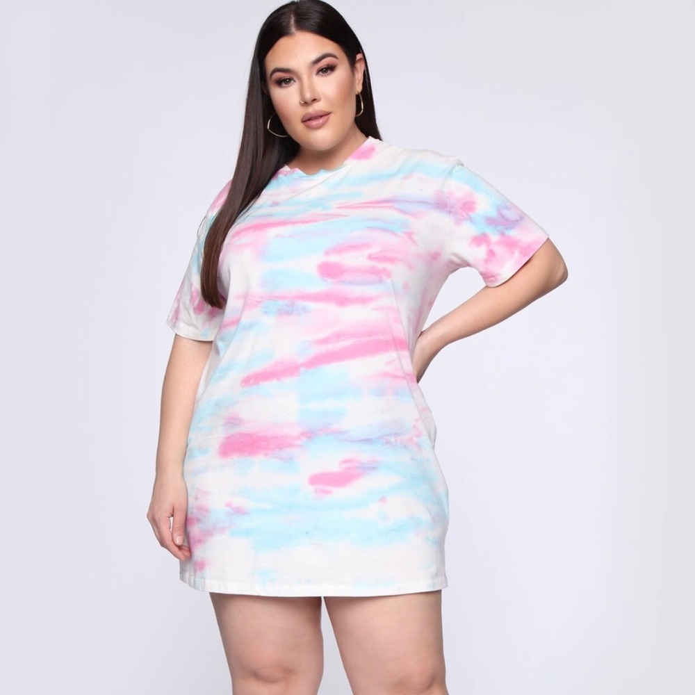 Fashion Nova Tie Dye Shirt Dress - 3X